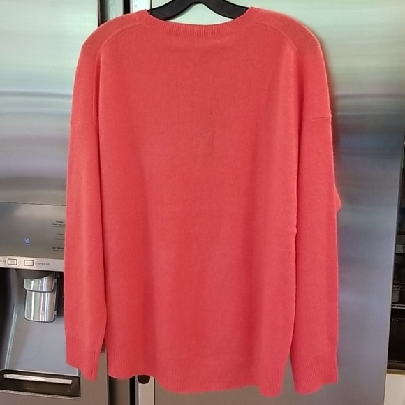 💕360 CASHMERE💕 Camille 100% Cashmere Sweater ~ Raspberry Pink Large L NWT - Picture 11 of 15
